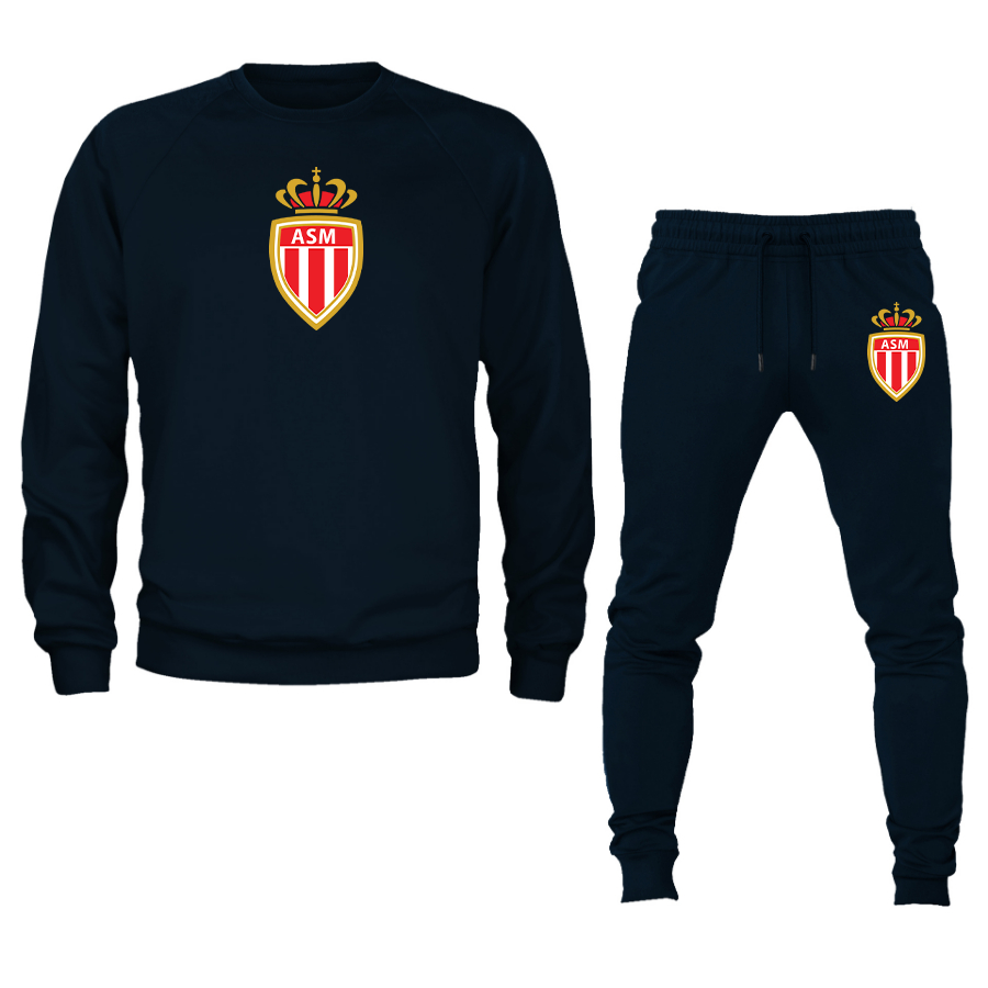 Men's AS Monaco FC rewneck Sweatshirt Joggers Suit