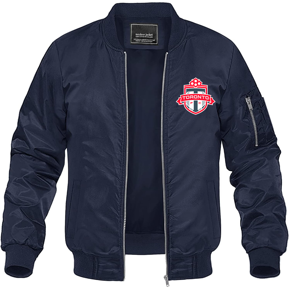 Men's Toronto FC Lightweight Bomber Jacket Windbreaker Softshell Varsity Jacket Coat