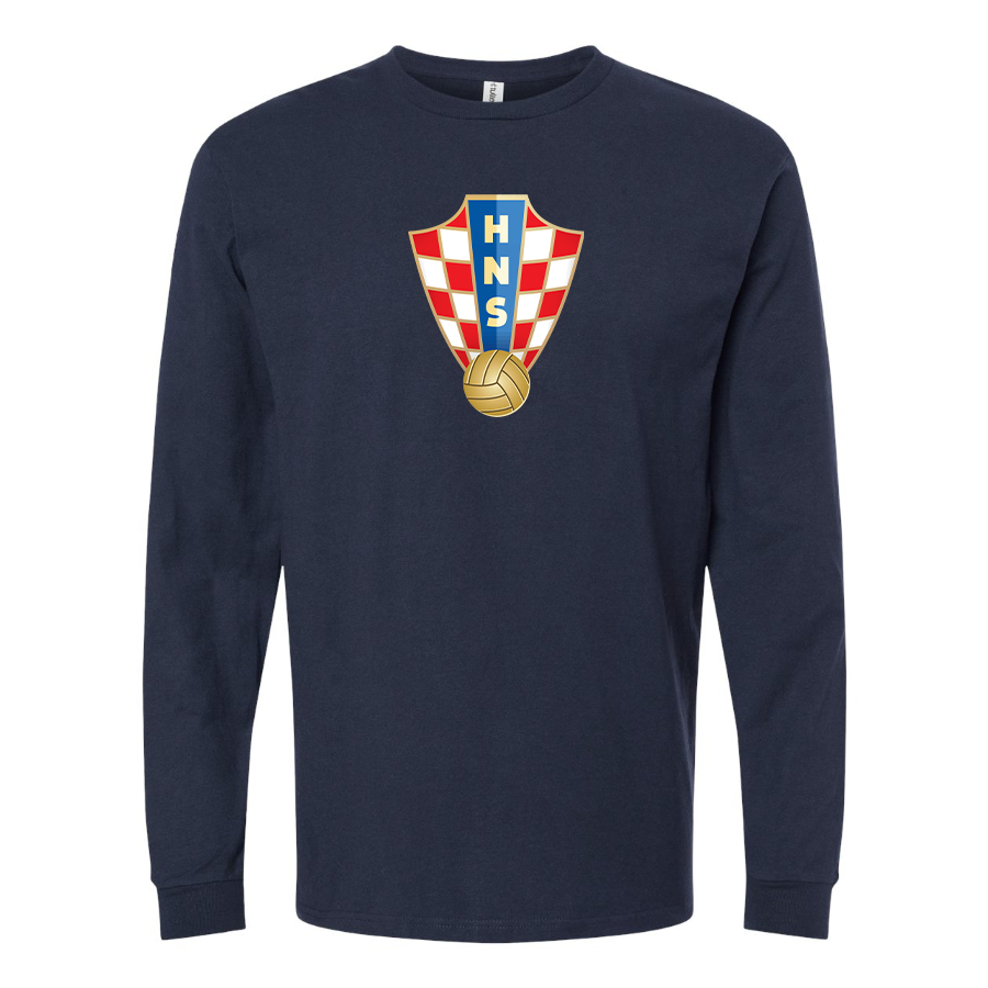 Men's Croatia National Soccer Team Long Sleeve T-Shirt