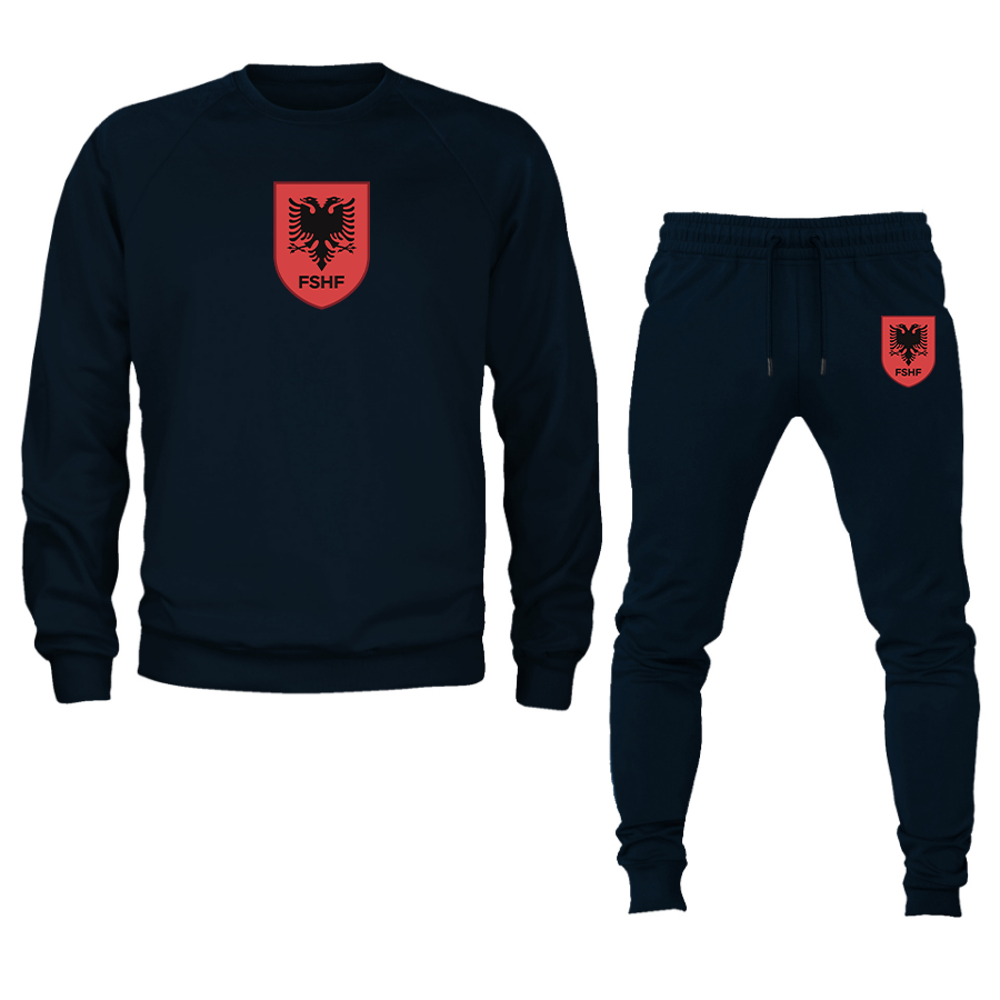 Men's Albania National Soccer Team Crewneck Sweatshirt Joggers Suit