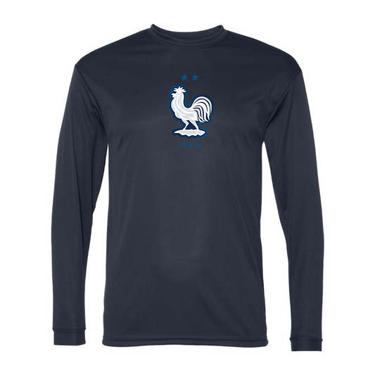 Men’s France National Soccer Team Performance Long Sleeve T-Shirt