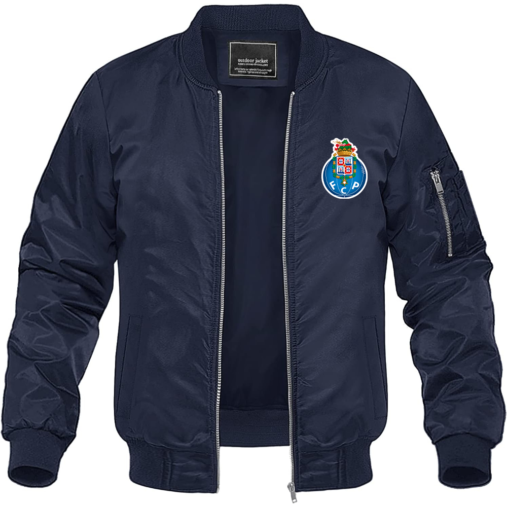 Men's Porto FC Lightweight Bomber Jacket Windbreaker Softshell Varsity Jacket Coat