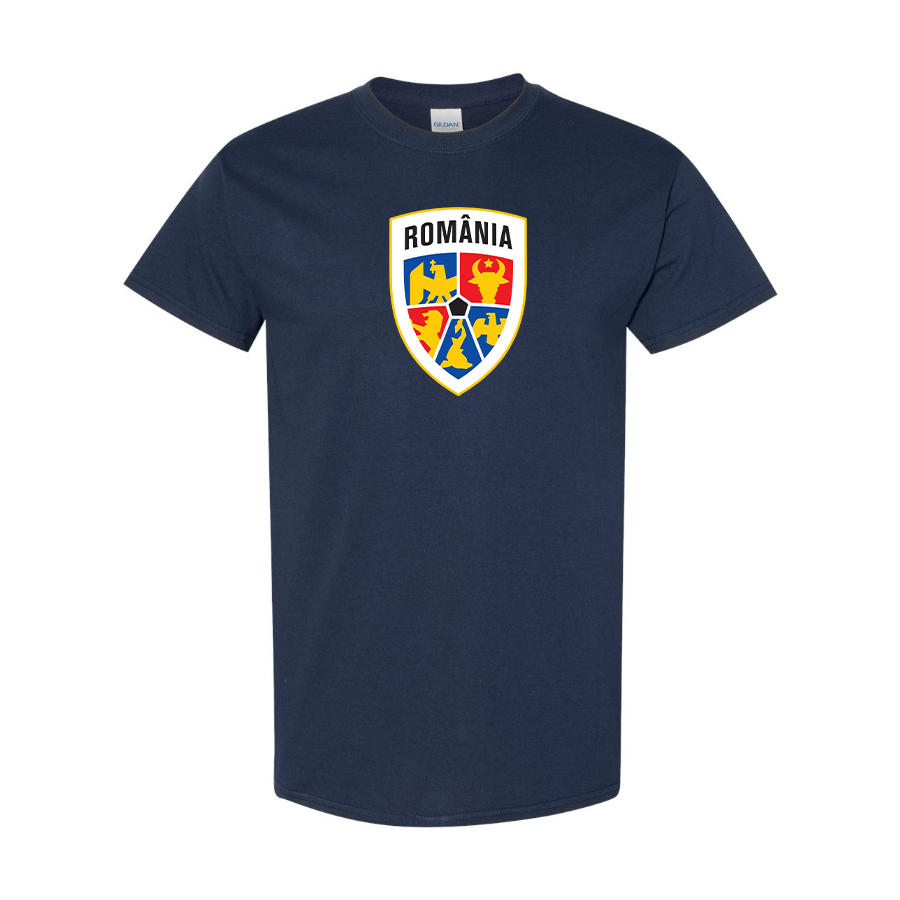 Youth Kids Romania National Soccer Team Cotton T-Shirt