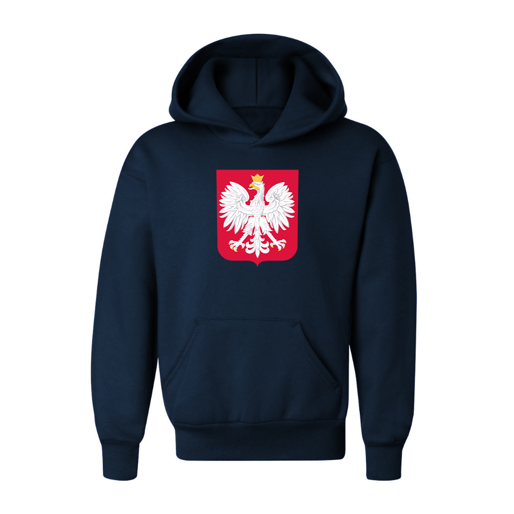 Youth Kids Poland National Soccer Team Pullover Hoodie