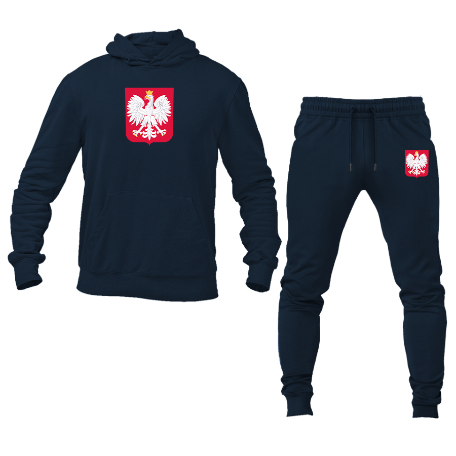 Men's Poland National Soccer Team Hoodie Joggers Set