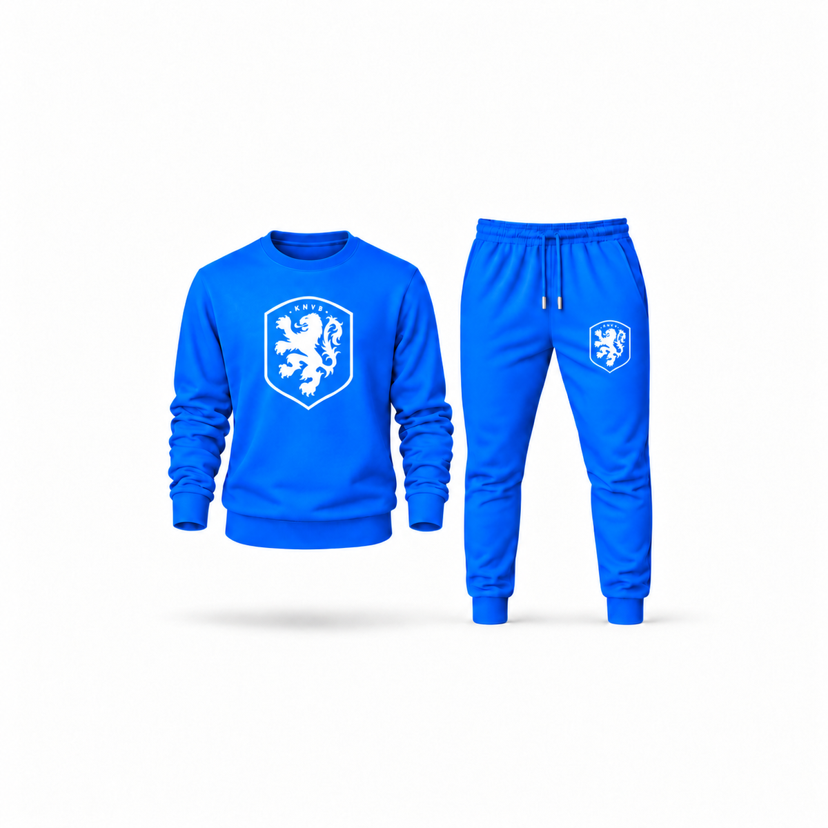 Men's Netherlands National Soccer Team Sweatshirt Joggers Set | Color: Azure | Main