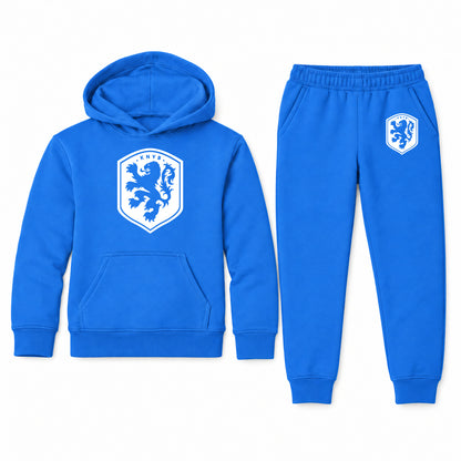 Netherlands National Soccer Team youth hoodie jogger set, Blue, Youth Large ages 10–12