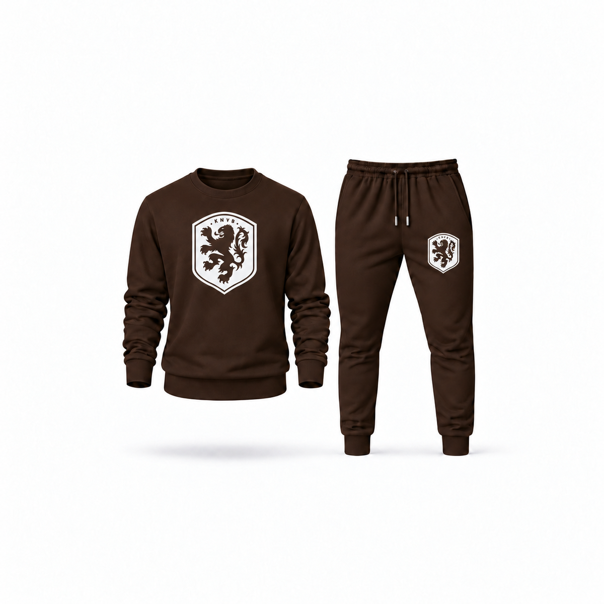 Men's Netherlands National Soccer Team Sweatshirt Joggers Set | Color: Brown | Main
