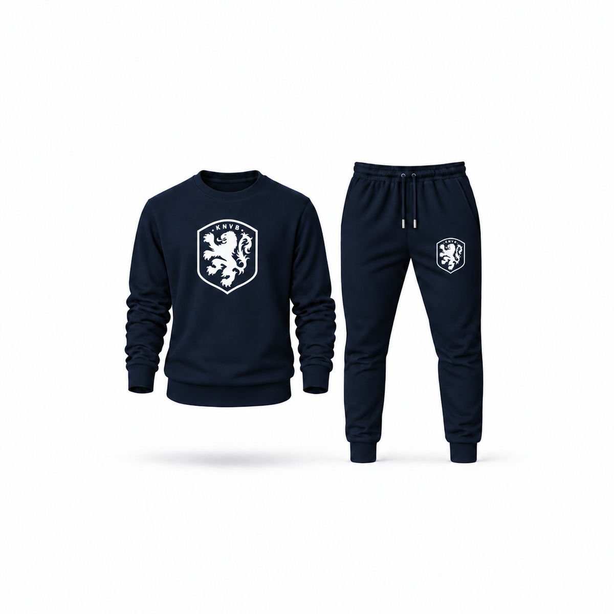 Men's Netherlands National Soccer Team Sweatshirt Joggers Set | Color: Navy | Main