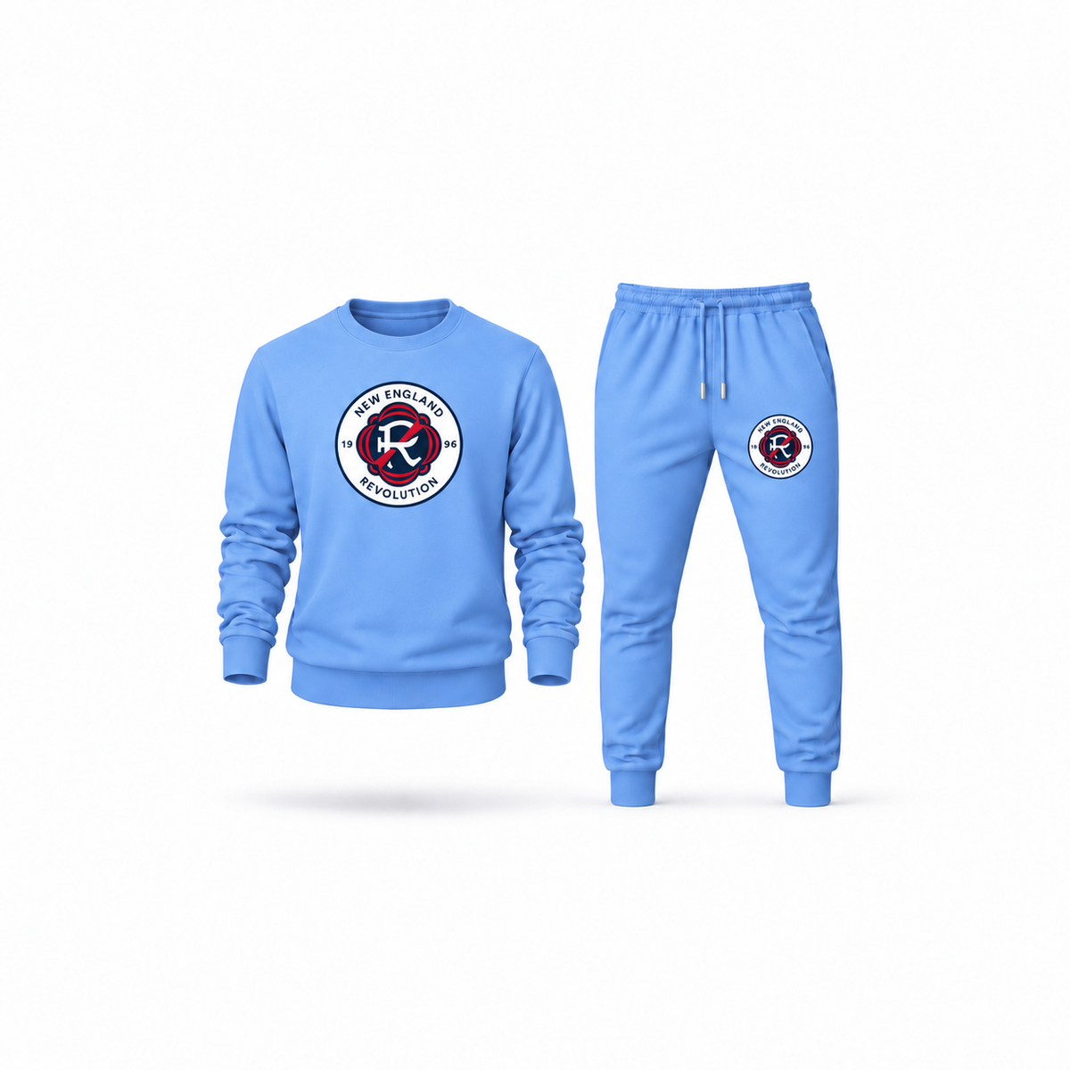 Men's New England Revolution FC Sweatshirt Joggers Set | Color: Carolina Blue | Main