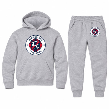 New England Revolution FC youth hoodie jogger set, Sports Grey, Youth Large ages 10–12