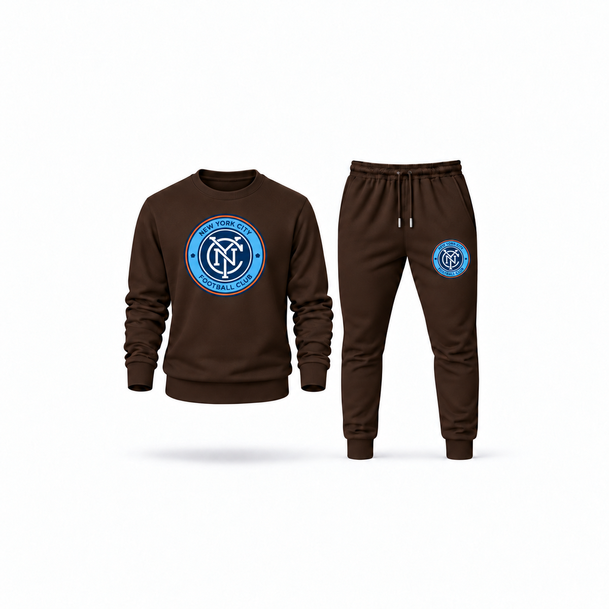 Men's New York City FC Sweatshirt Joggers Set | Color: Brown | Main