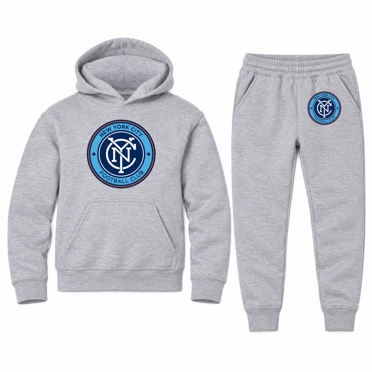 New York City FC youth hoodie jogger set, Sports Grey, Youth Large ages 10–12