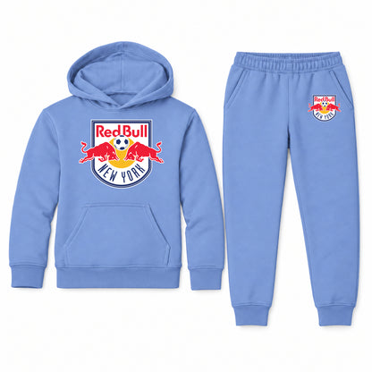 New York Red Bulls FC youth hoodie jogger set, Carolina Blue, Youth Large ages 10–12