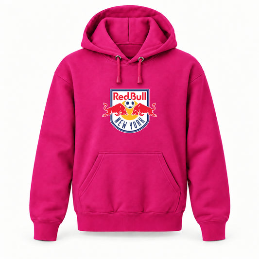 New York Red Bulls FC - Youth Large Hoodie (Ages 10–12) | Color: Hot Pink