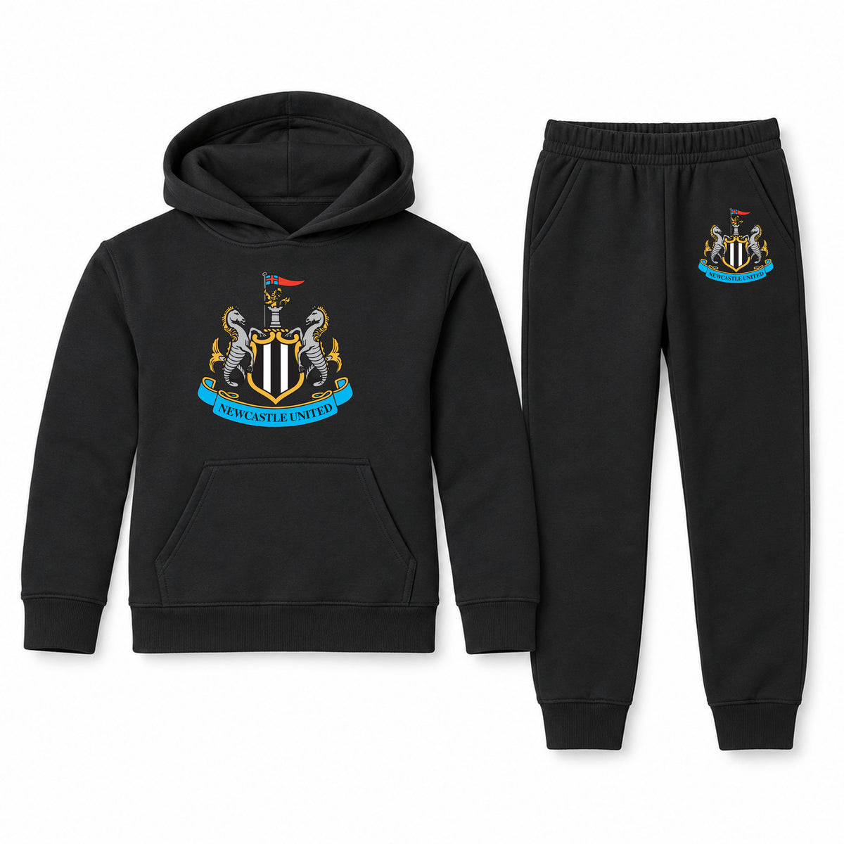 Newcastle United FC youth hoodie jogger set, Black, Youth Large ages 10–12