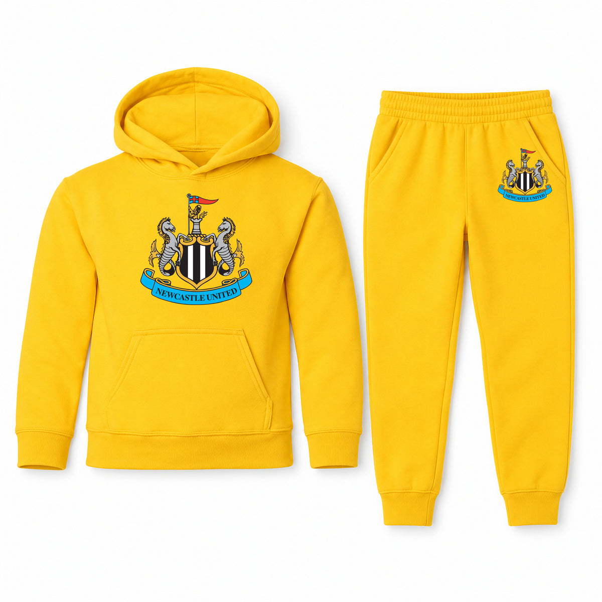Newcastle United FC youth hoodie jogger set, Yellow, Youth Large ages 10–12
