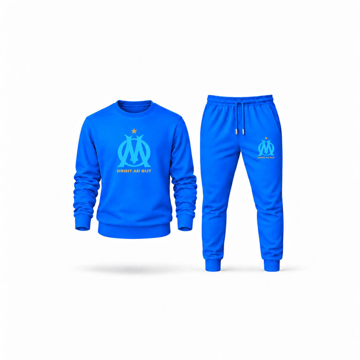 Men's Olympique de Marseille FC Sweatshirt Joggers Set | Color: Azure | Main