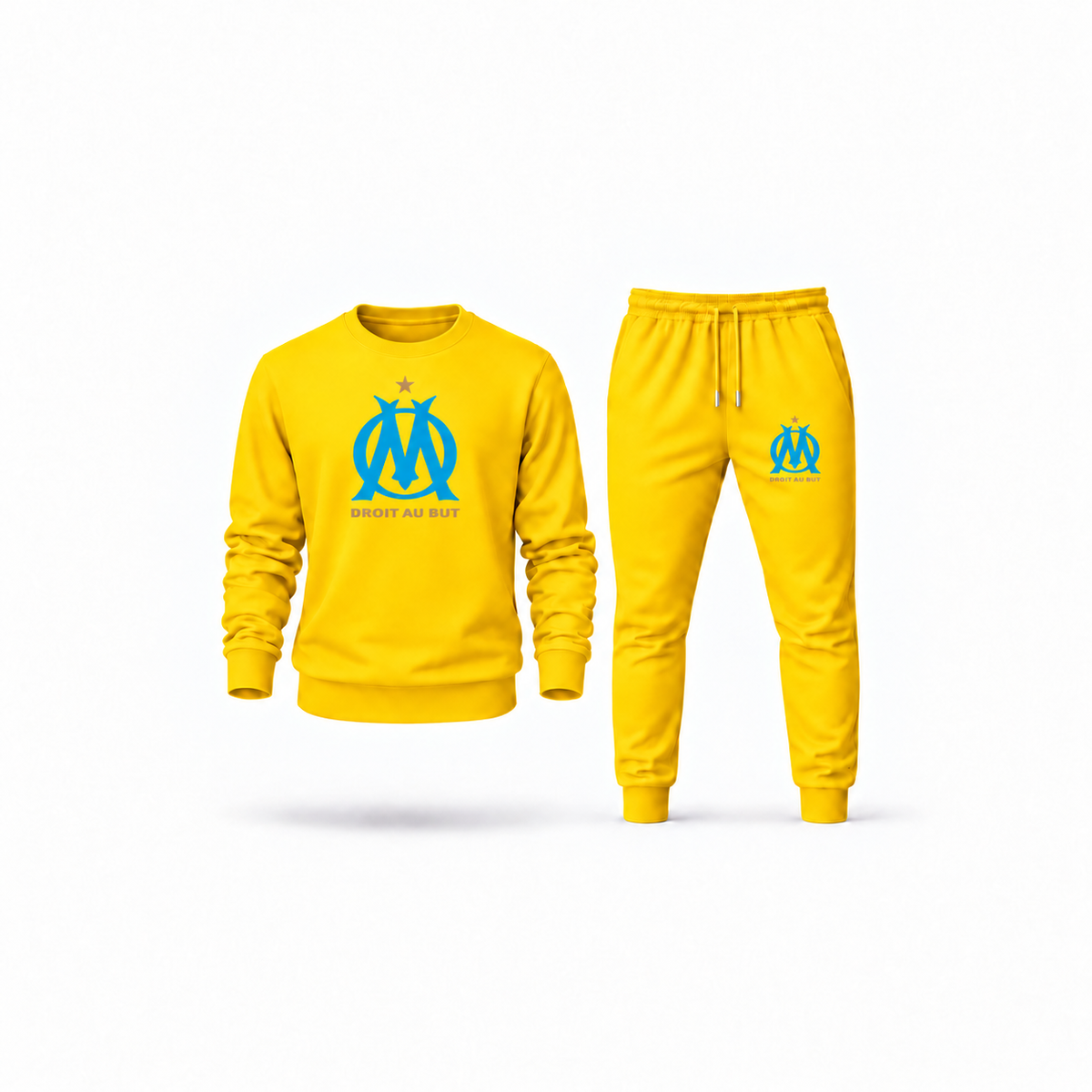 Men's Olympique de Marseille FC Sweatshirt Joggers Set | Color: Yellow | Main