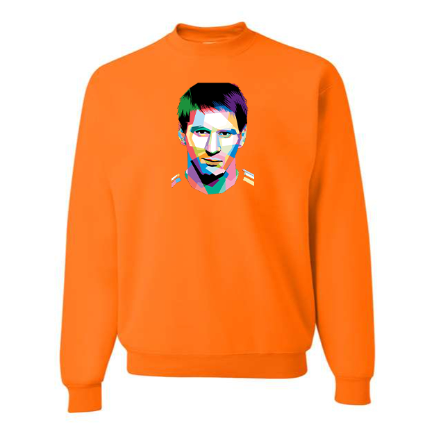 Men's Lionel Messi Face Art Soccer Crewneck Sweatshirt