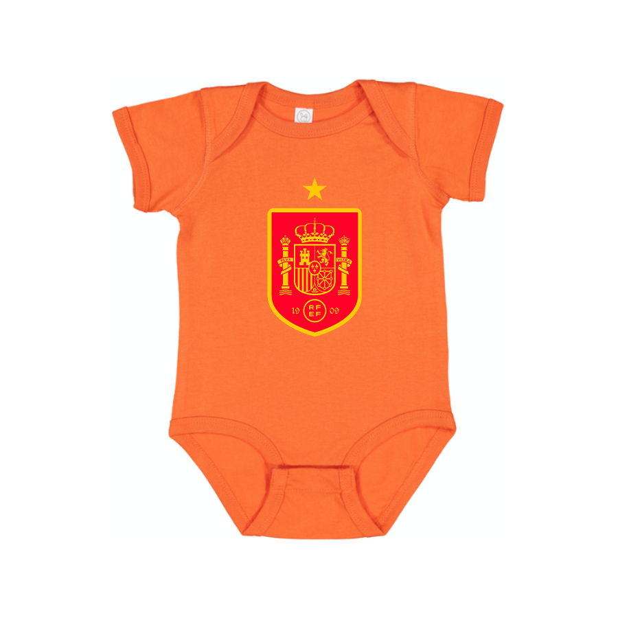 Spain Red Logo National Soccer Team Baby Romper Onesie