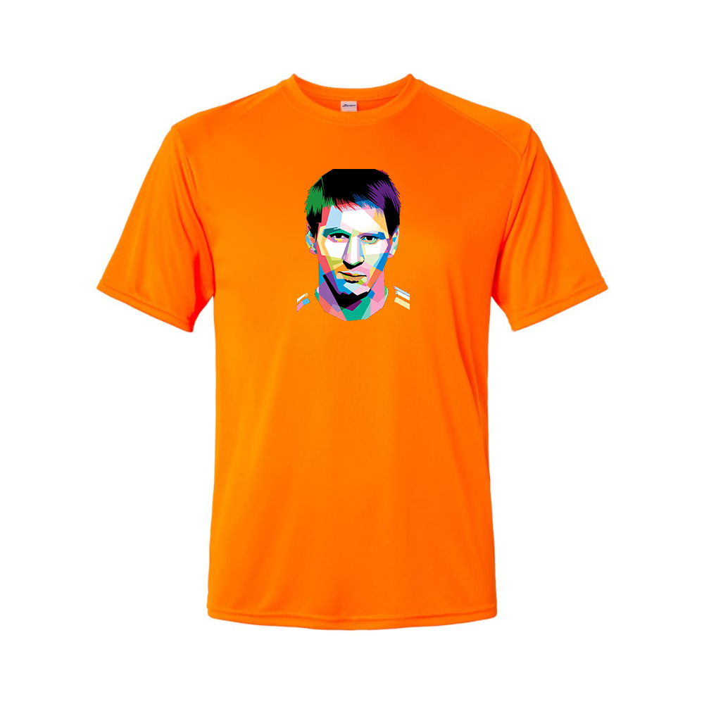 Youth Kids Lionel Messi Face Art Soccer Performance T-Shirt