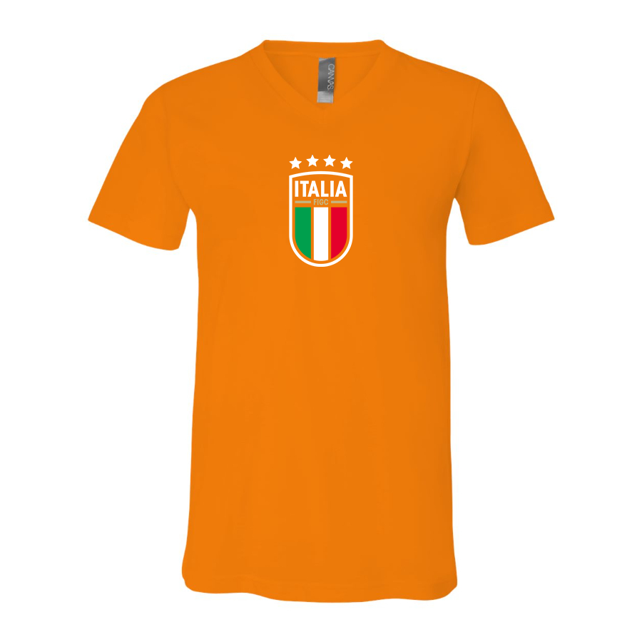 Men’s Italy National Soccer Team  - BELLA + CANVAS - Jersey V-Neck Tee - 3005