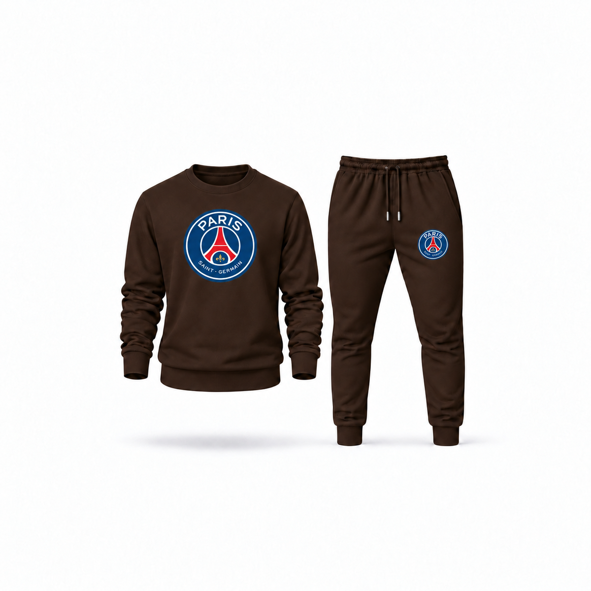 Men's Paris Saint-Germain Soccer Sweatshirt Joggers Set | Color: Brown | Main