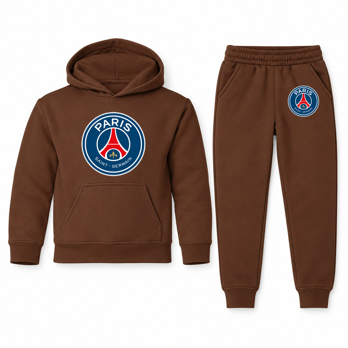 Paris Saint-Germain Soccer youth hoodie jogger set, Brown, Youth Large ages 10–12