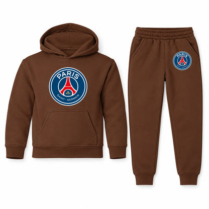 Paris Saint-Germain Soccer youth hoodie jogger set, Brown, Youth Large ages 10–12