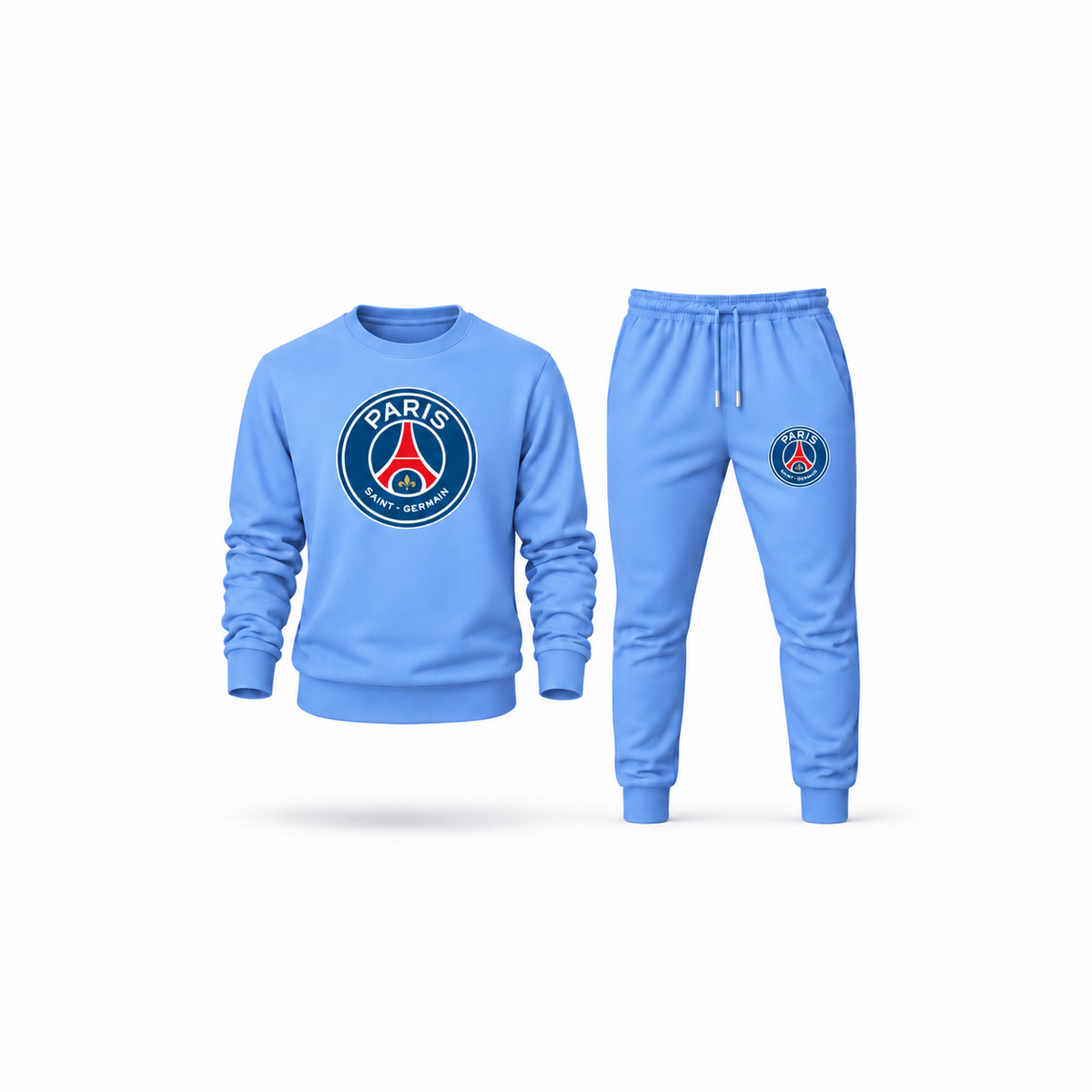 Men's Paris Saint-Germain Soccer Sweatshirt Joggers Set | Color: Carolina Blue | Main
