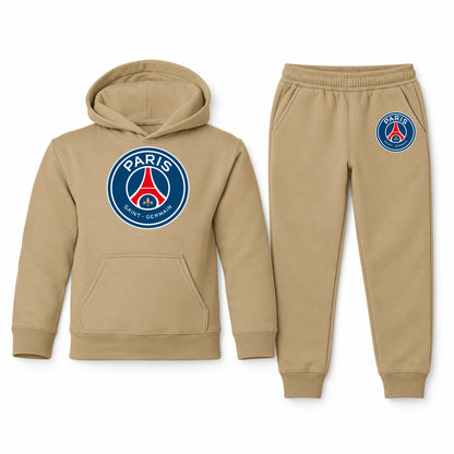 Paris Saint-Germain Soccer youth hoodie jogger set, Khaki, Youth Large ages 10–12
