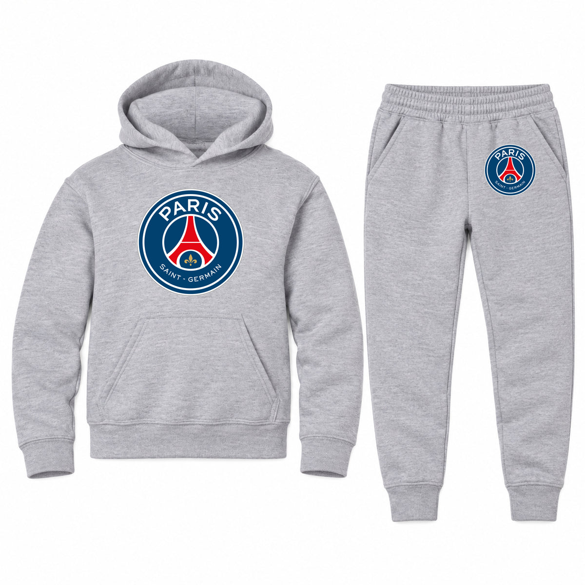 Paris Saint-Germain Soccer youth hoodie jogger set, Sports Grey, Youth Large ages 10–12