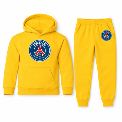 Paris Saint-Germain Soccer youth hoodie jogger set, Yellow, Youth Large ages 10–12