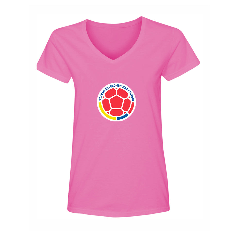 Women's Colombia National Soccer Team V-Neck T-Shirt