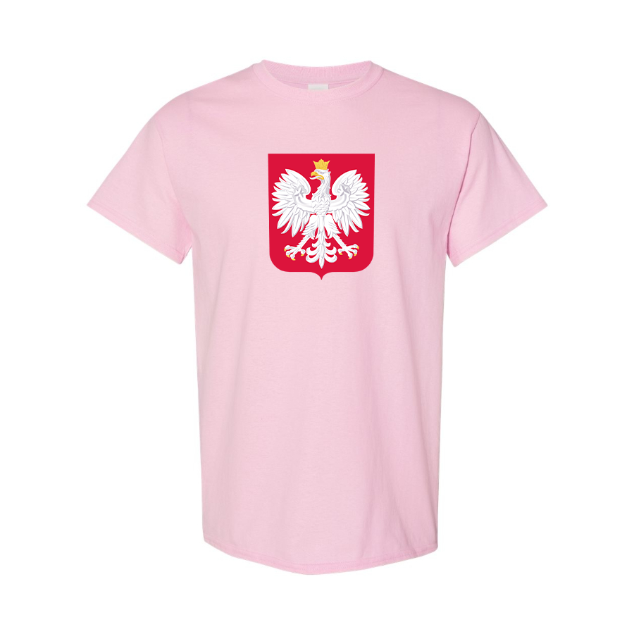 Youth Kids Poland National Soccer Team Cotton T-Shirt