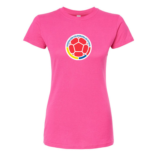 Women's Colombia National  Soccer Team Round Neck T-Shirt