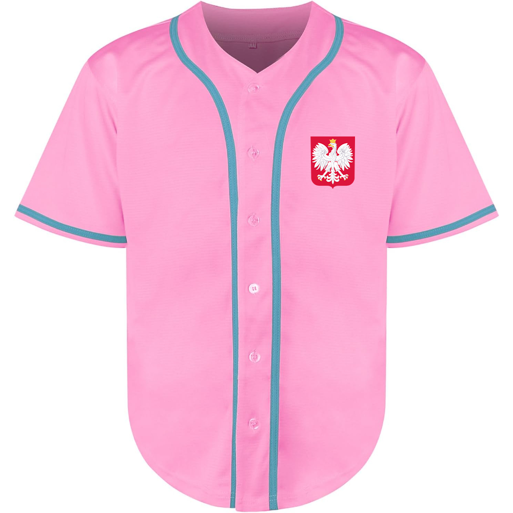 Men's Poland National Soccer Team Baseball Jersey