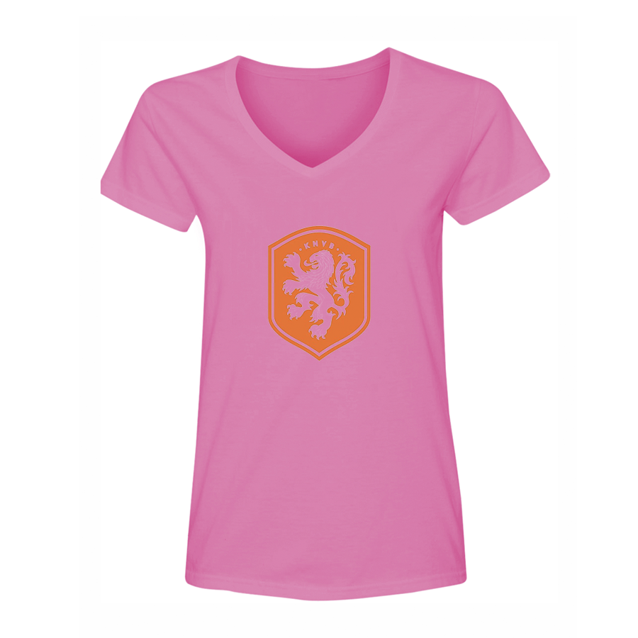 Women's Netherlands National Soccer Team V-Neck T-Shirt