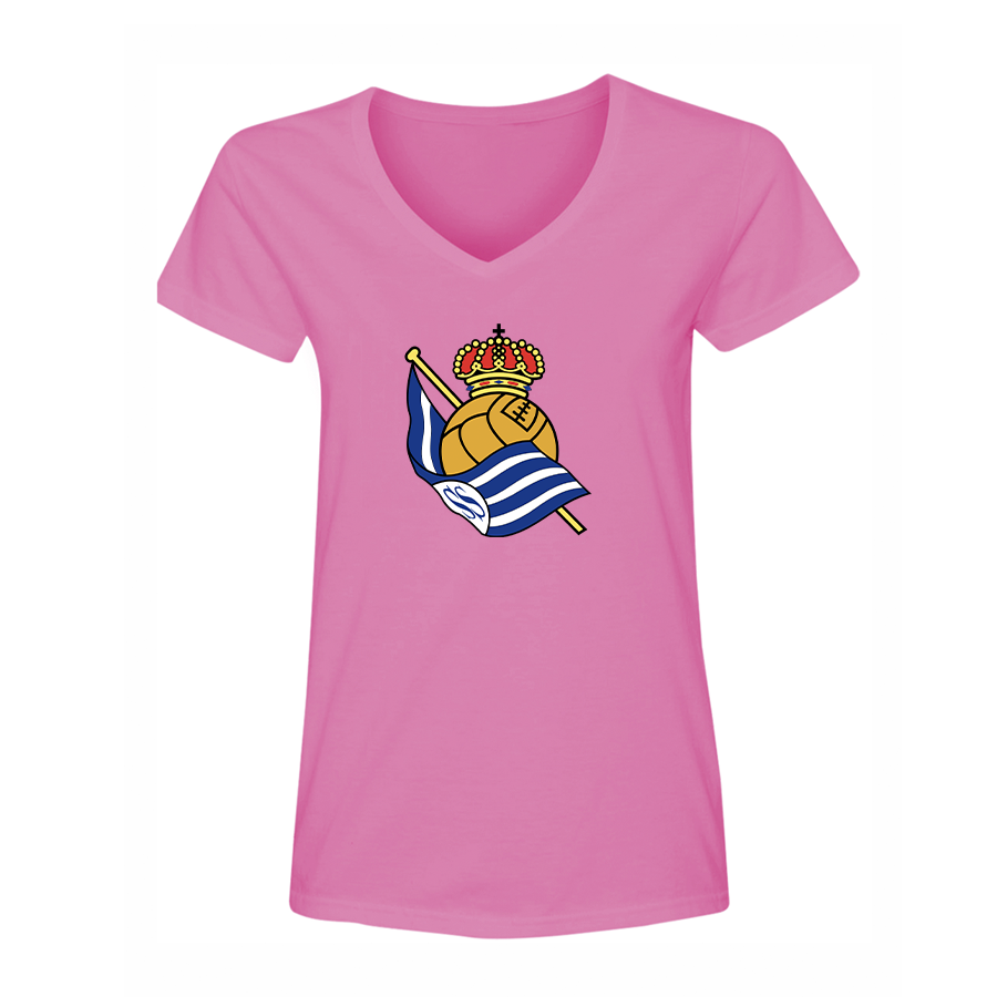 Women's Real Sociedad FC V-Neck T-Shirt