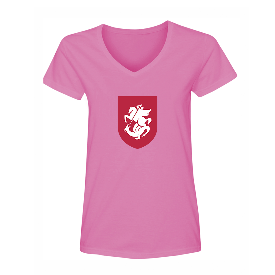 Women's Georgia National Soccer Team V-Neck T-Shirt