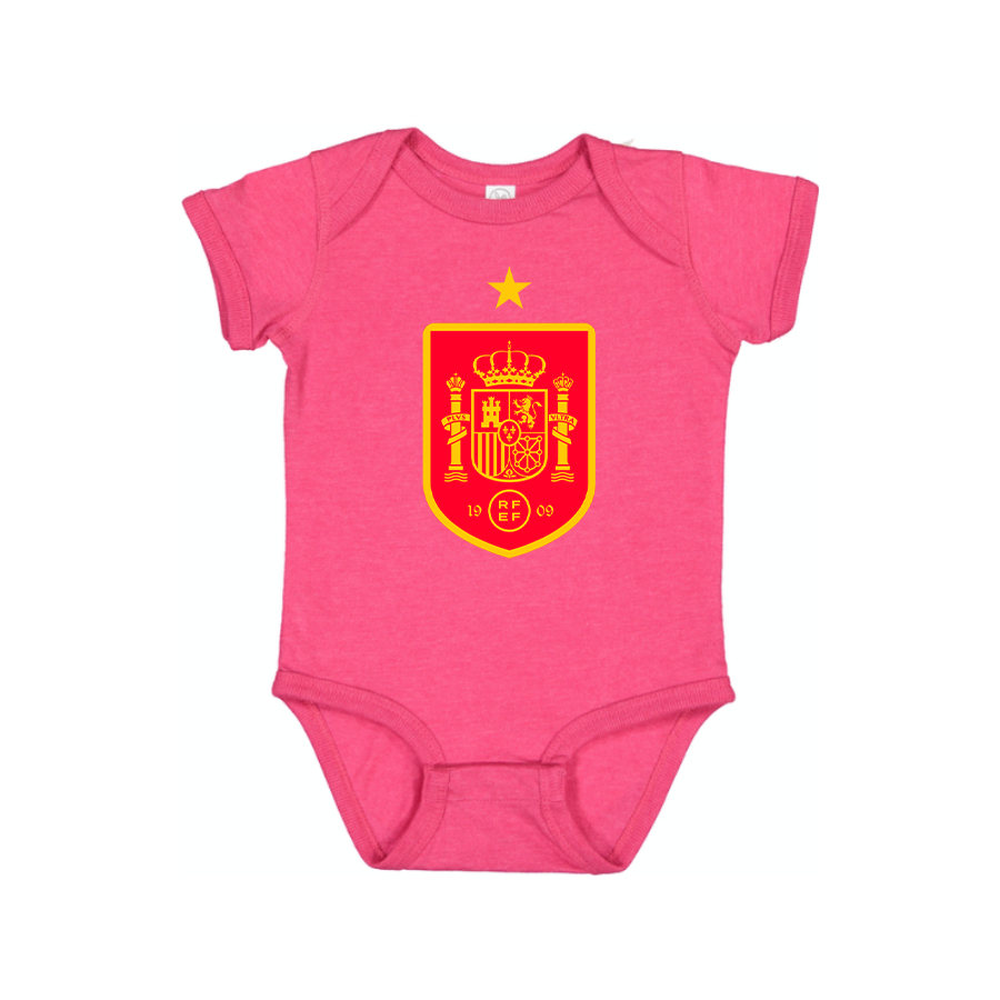 Spain Red Logo National Soccer Team Baby Romper Onesie