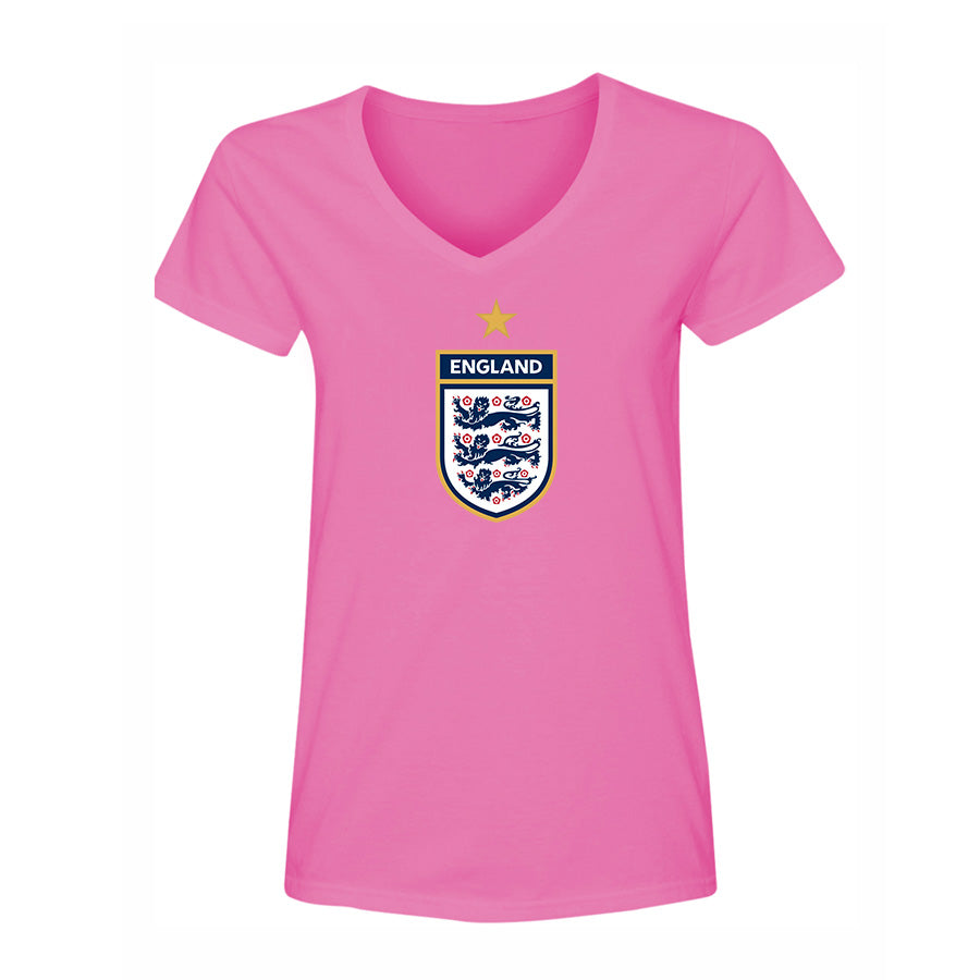 Women's England National Soccer Team V-Neck T-Shirt