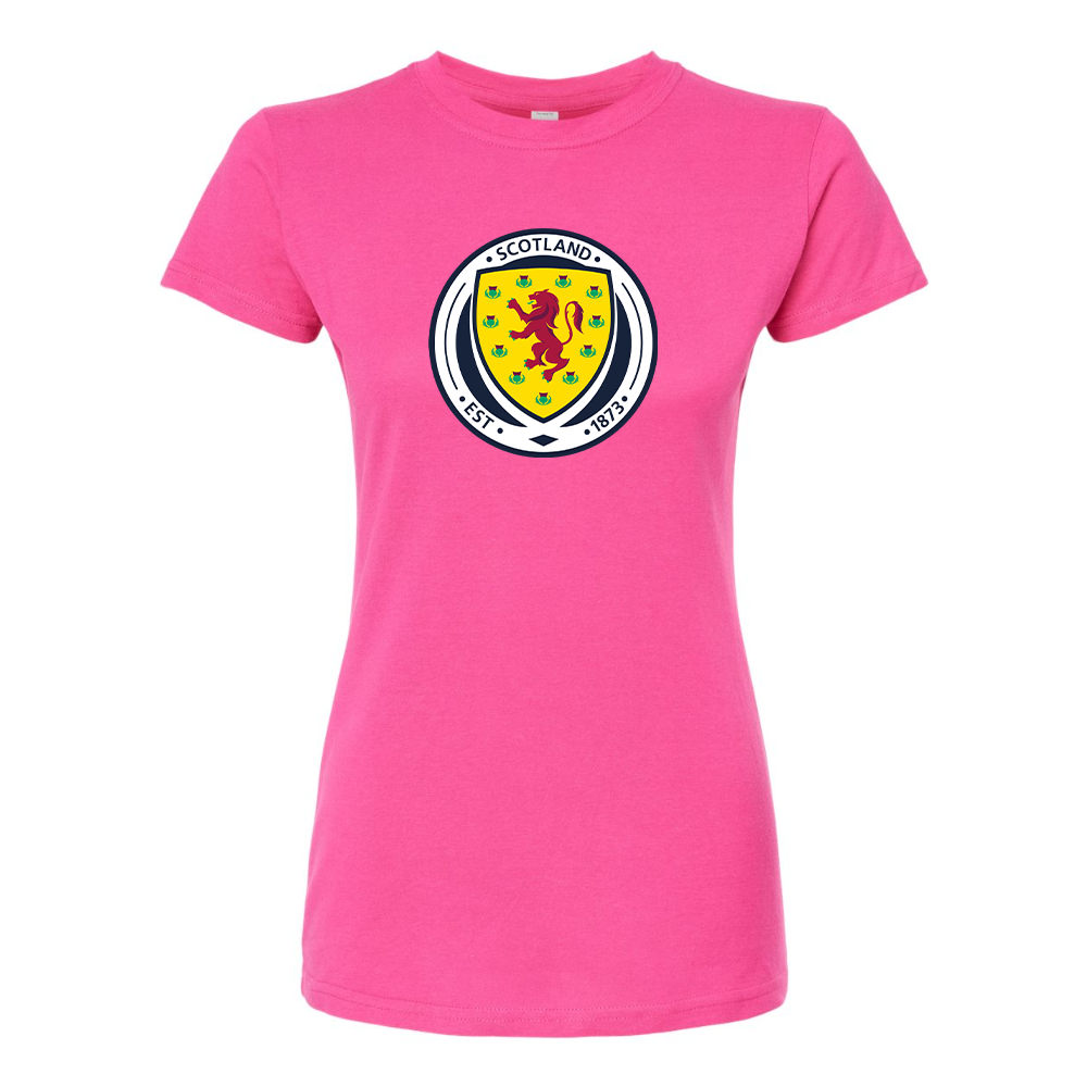 Women's Scotland National Soccer Team Round Neck T-Shirt