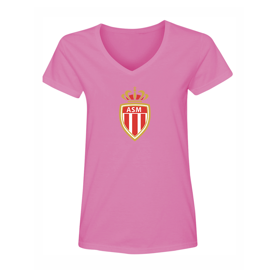 Women's AS Monaco FC V-Neck T-Shirt