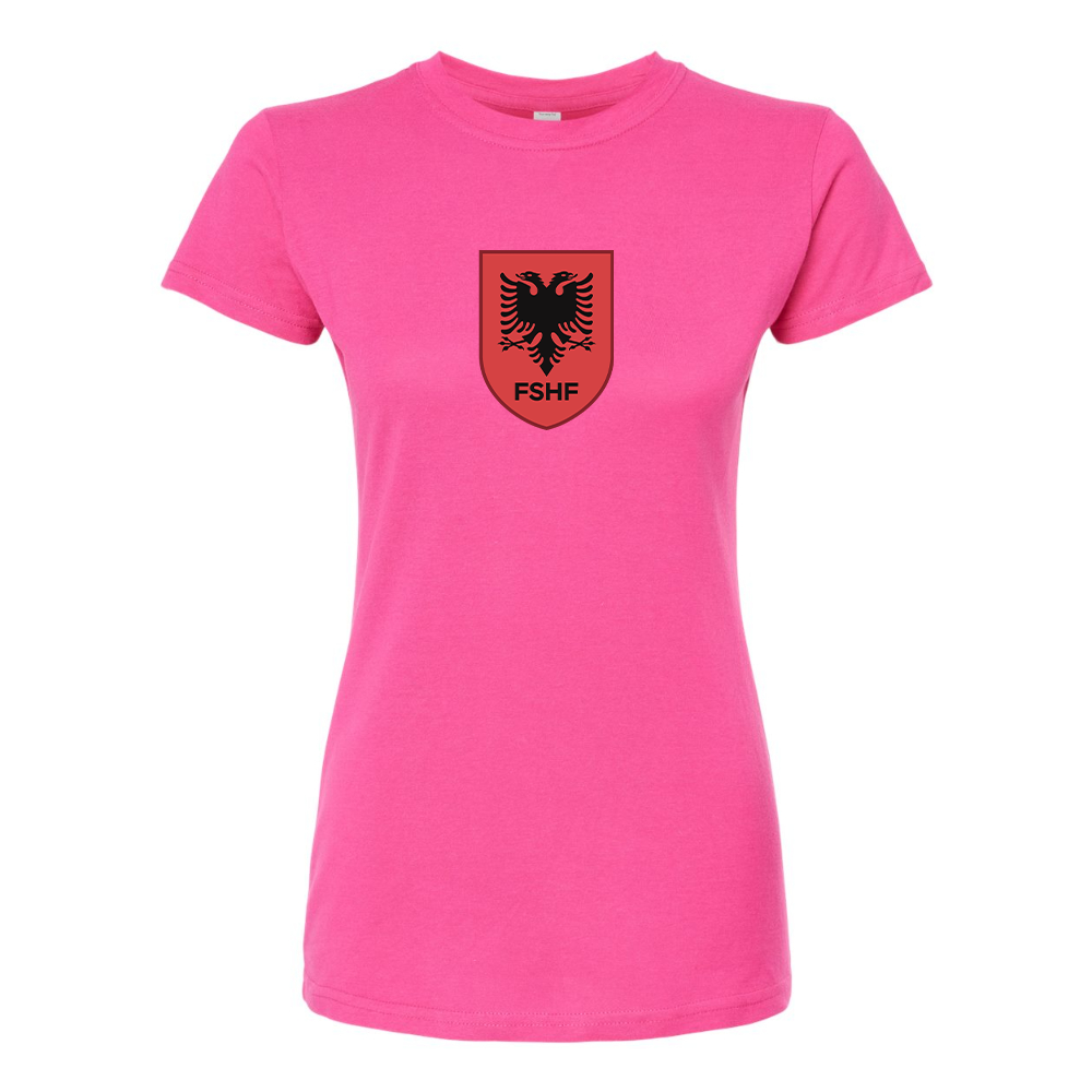 Women's Albania National Soccer Team Round Neck T-Shirt