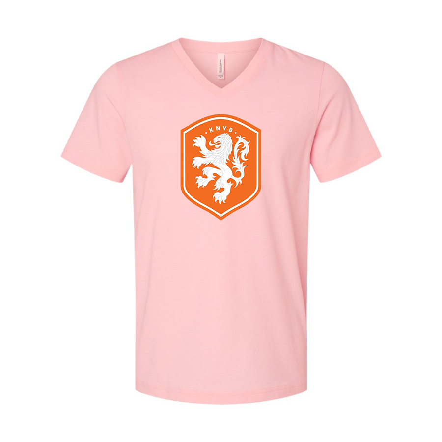 Men’s  Netherlands National Soccer Team  - BELLA + CANVAS - Jersey V-Neck Tee - 3005