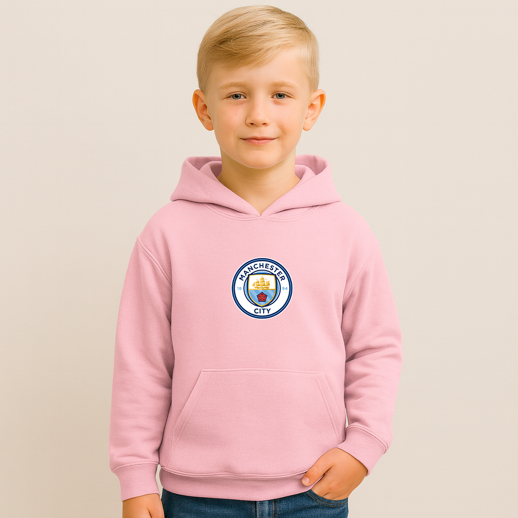 Youth Kids Manchester City Soccer Pullover Hoodie