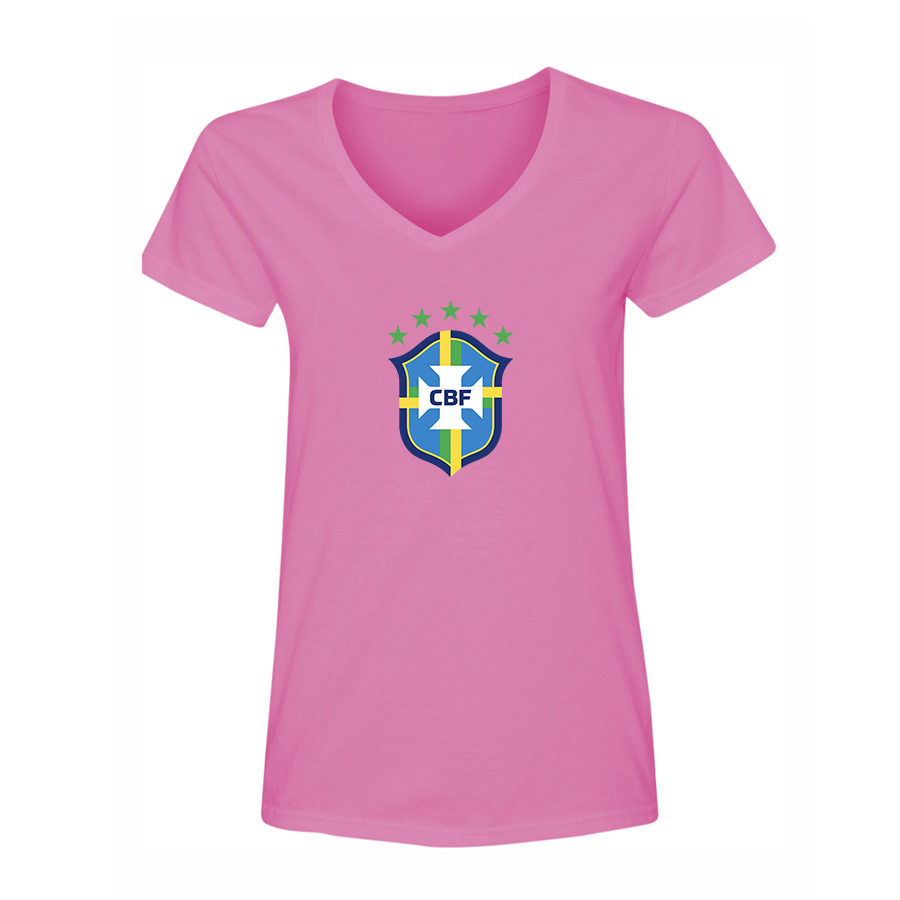 Women's Brazil National Soccer Team V-Neck T-Shirt