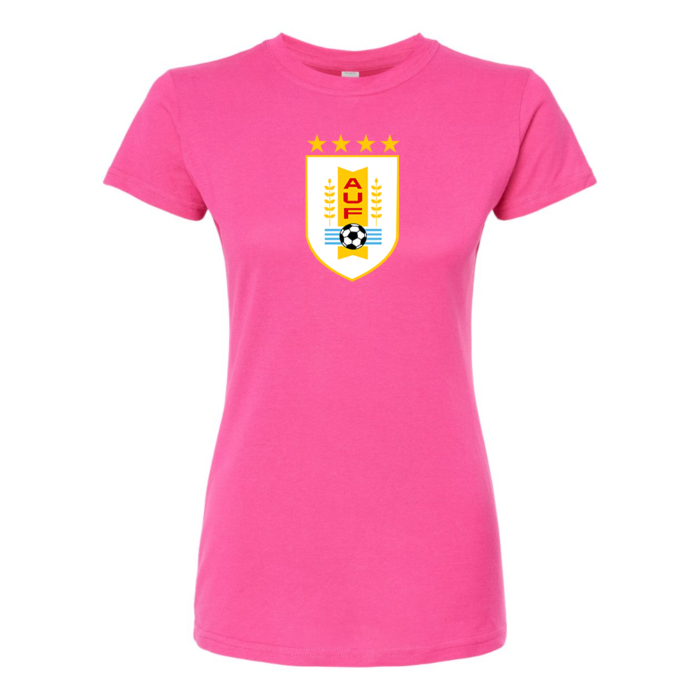 Women's Uruguay National Soccer Team Round Neck T-Shirt